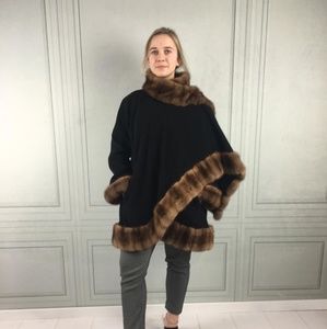 VINTAGE!! Cashmere Coat with Mink Trim